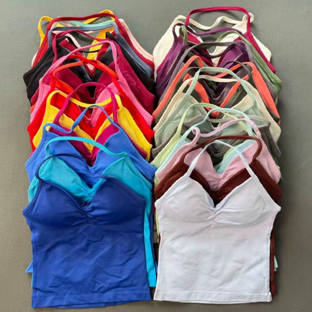 Yoga Fitness Com - Women's Gym Tops Halter Neck Padded