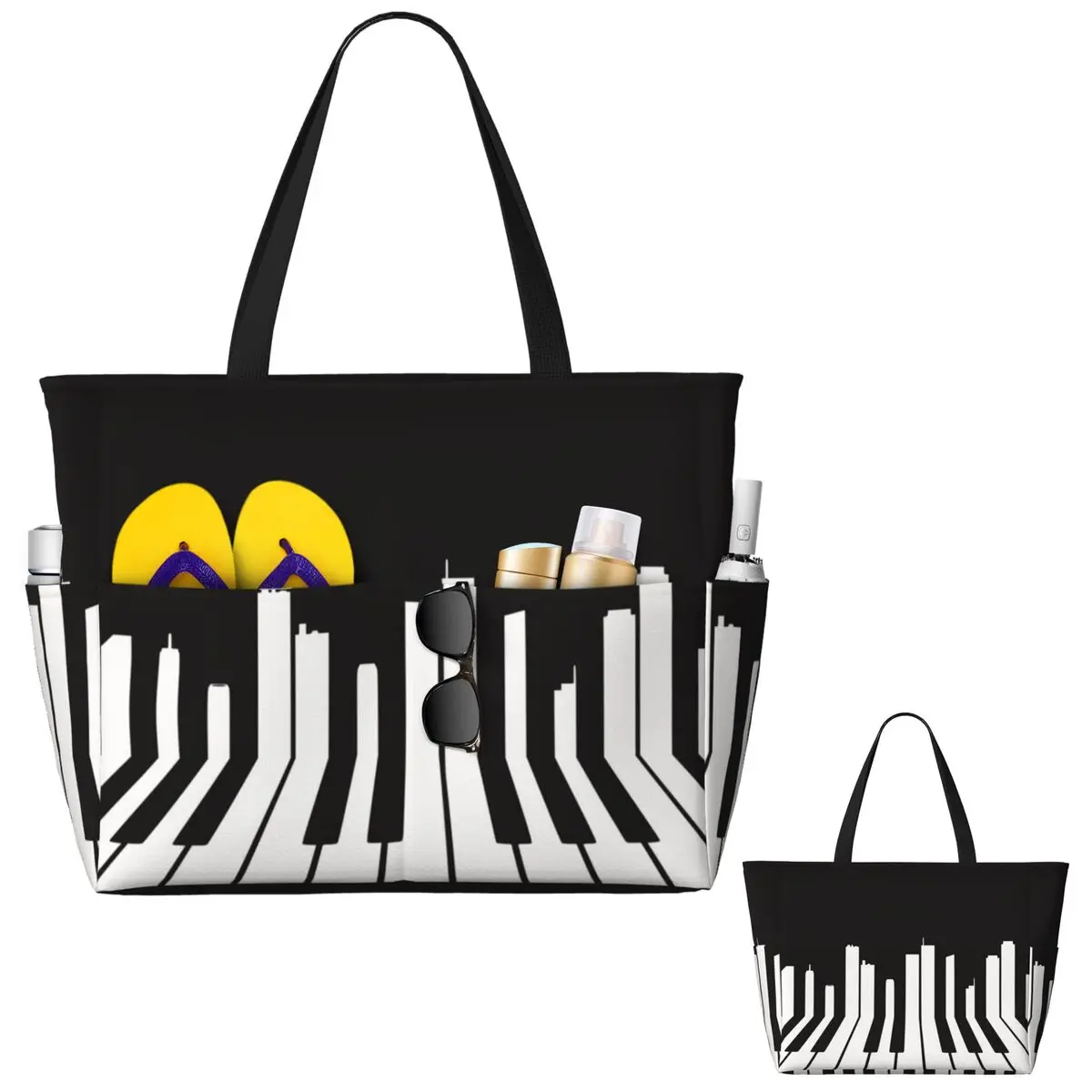 Yoga Fitness Music - Piano City Music Beach Tote Bag