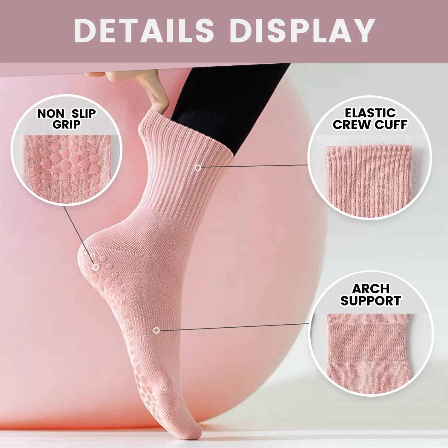 4 pairs of women's yoga socks, - Yoga & Fitness Classes By Niharika Zirakpur Reviews recension och pris